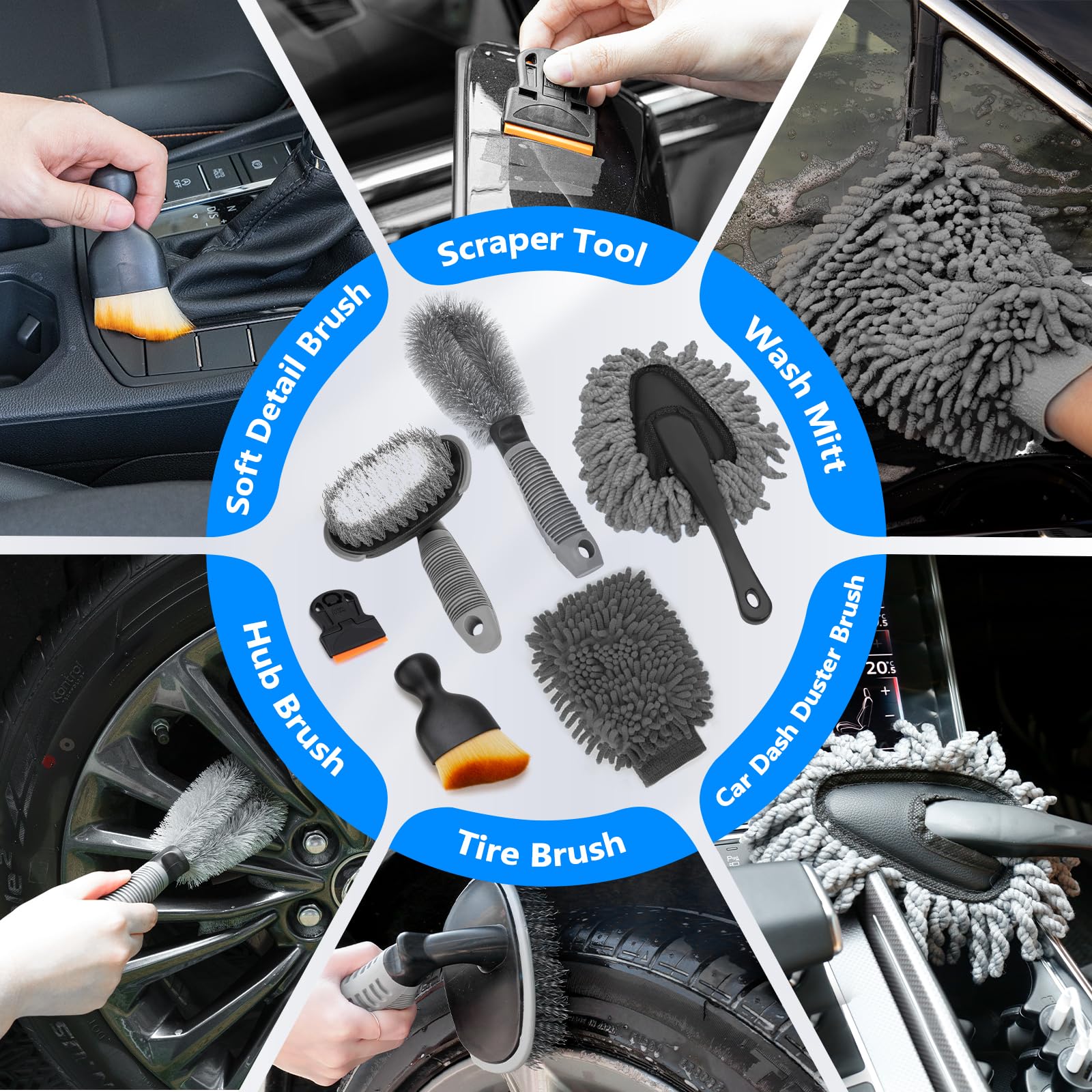 ThinkLearn windshield brush with pads for streak-free windows