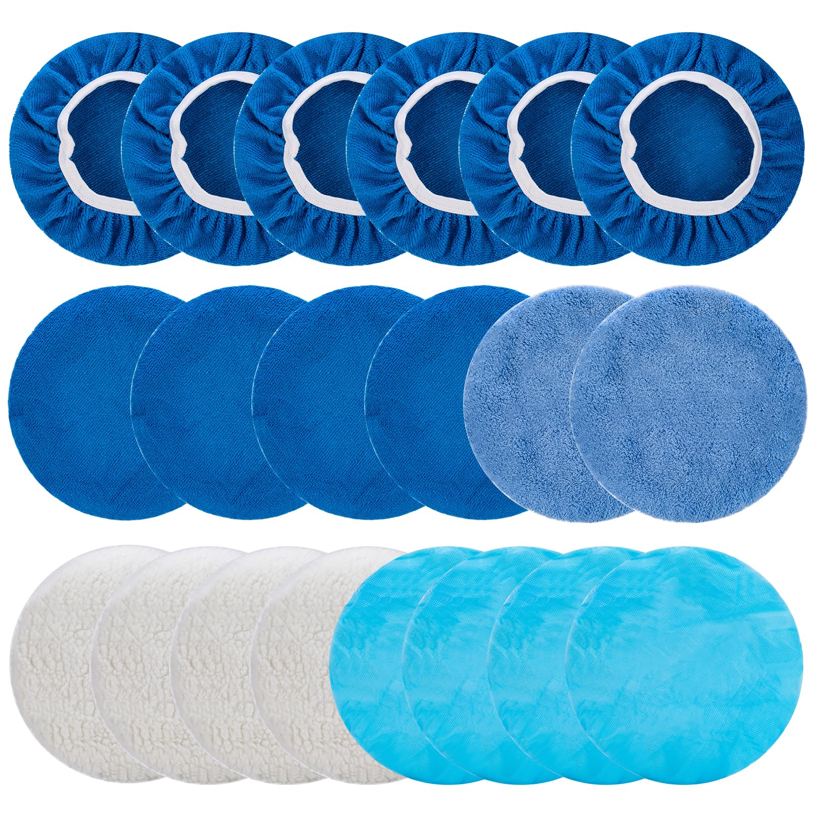 THINKWORK 20-pcs polishing pad kit with microfiber for scratch-free car finishing