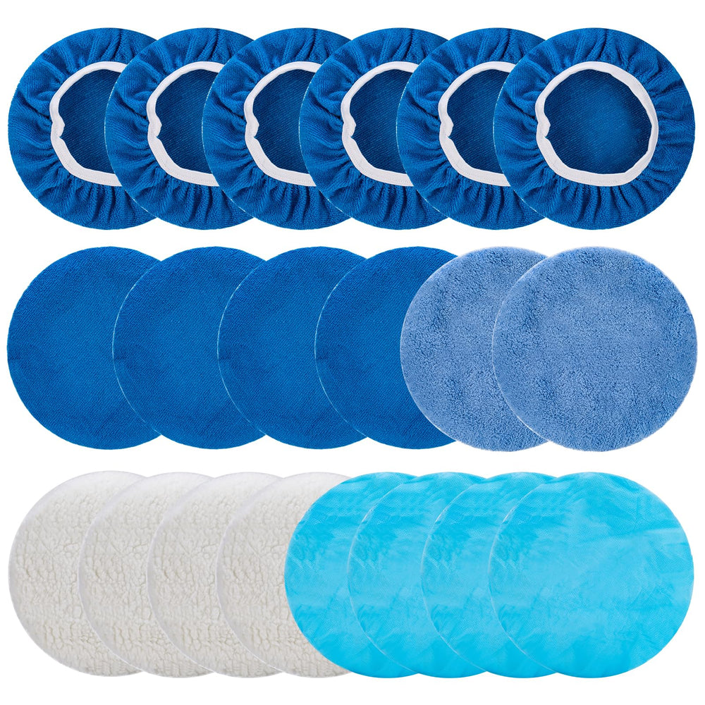 THINKWORK 20-pcs polishing pad kit with microfiber for scratch-free car finishing