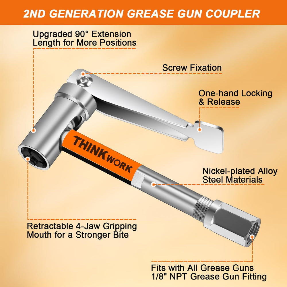 Rated to 12000 PSI for high-pressure greasing.