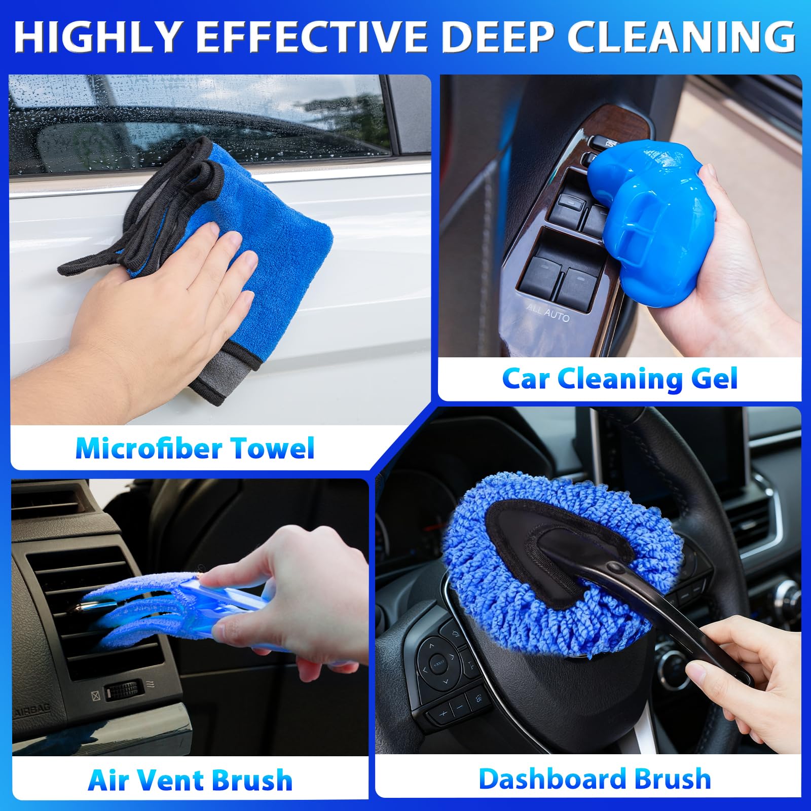 Thinkwork extended hose and brush nozzle reach crevices under seats and consoles.