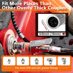 THINKWORK grease gun coupler cleaning tool enables quick nozzle maintenance after jobs.