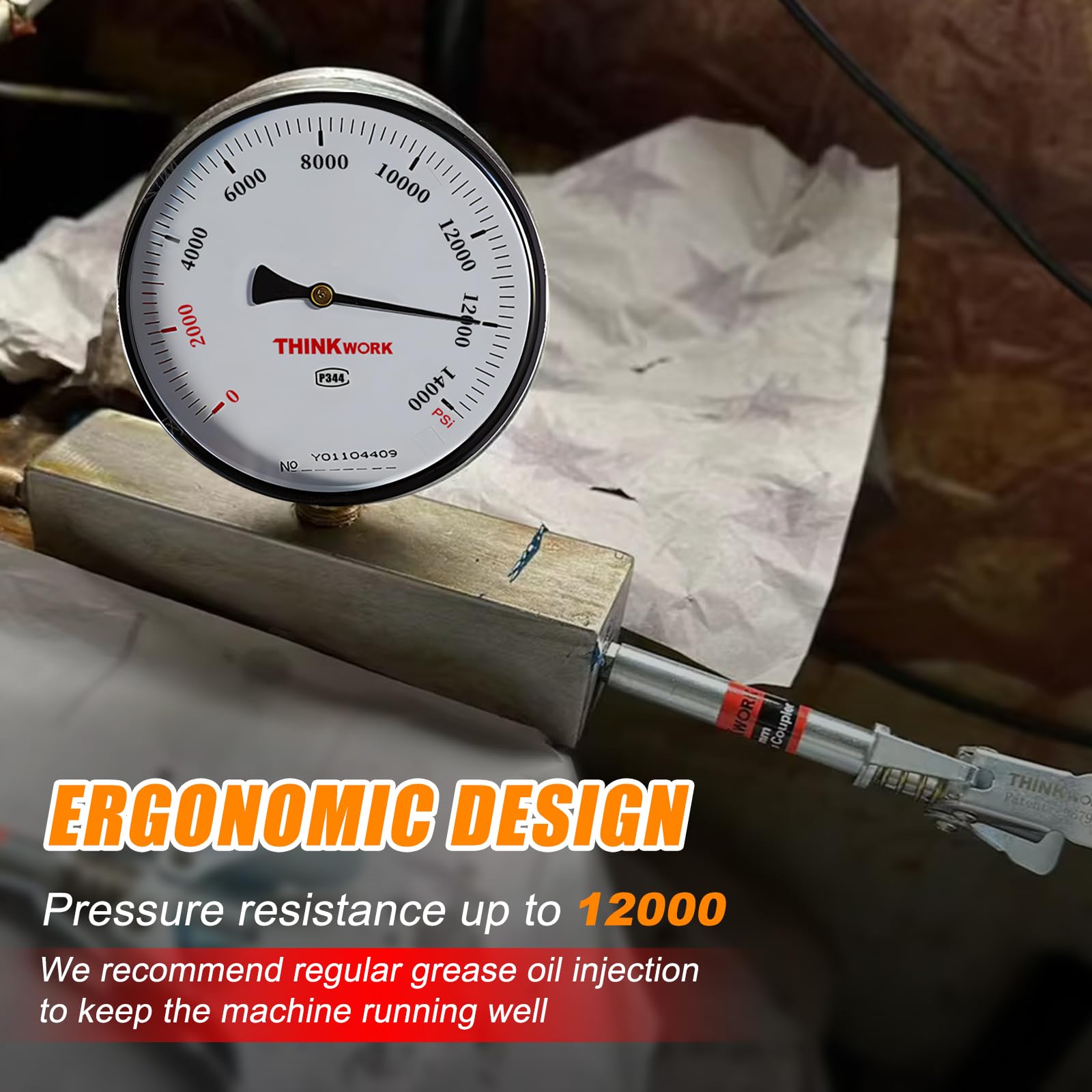 THINKWORK 1/8 NPT compatibility suits diverse grease gun setups