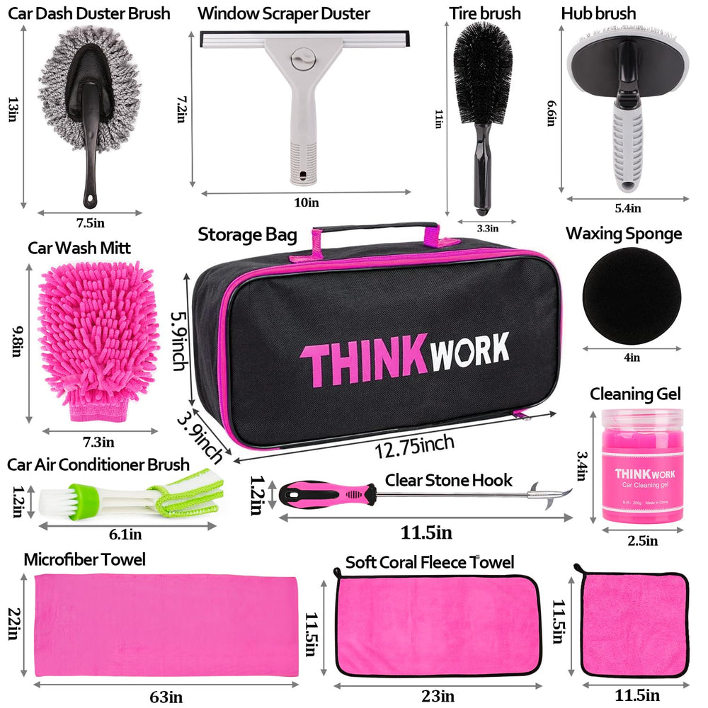 THINKWORK Pink tool storage box keeps detailing gear organized