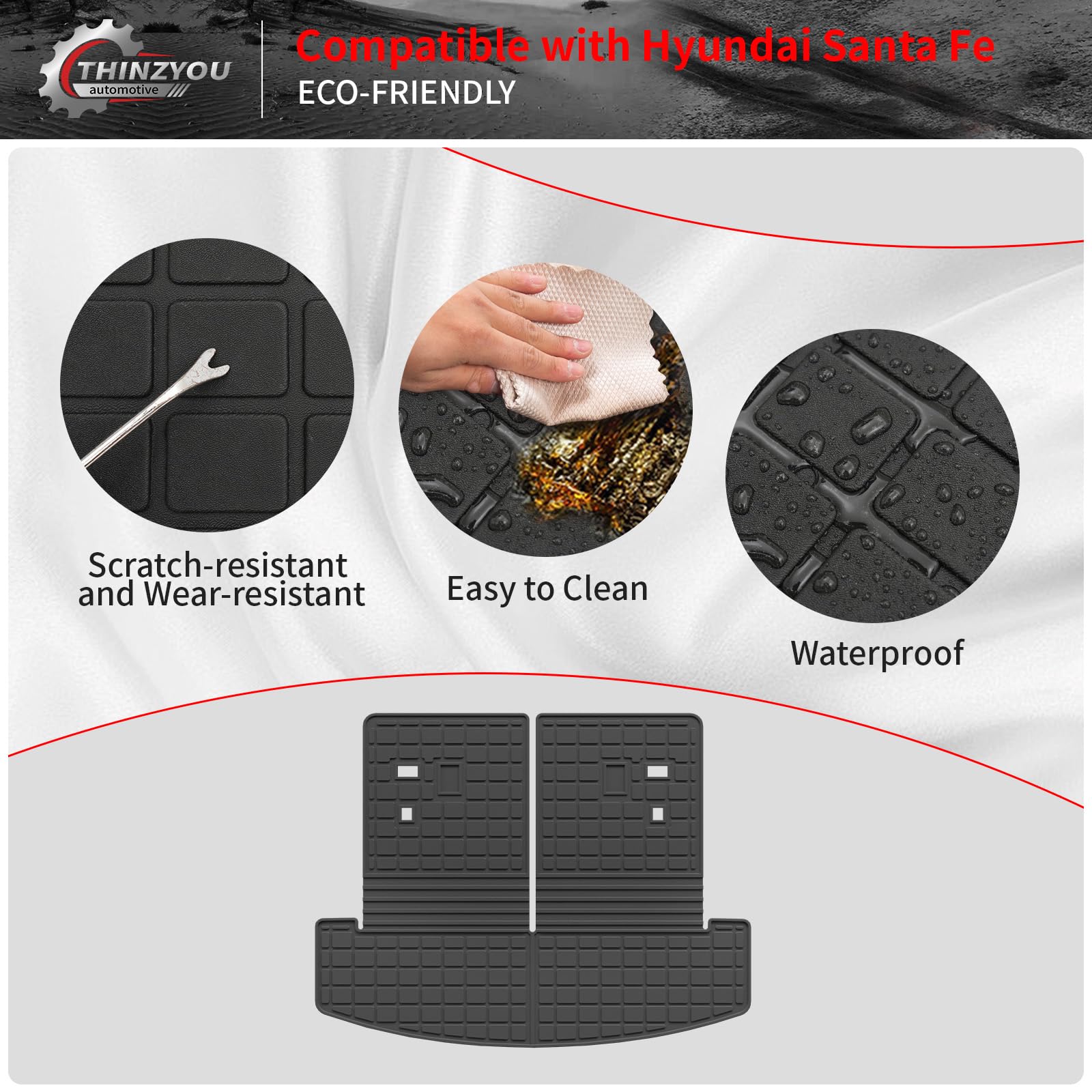 Thinzyou all-weather trunk mat in high-quality TPE material