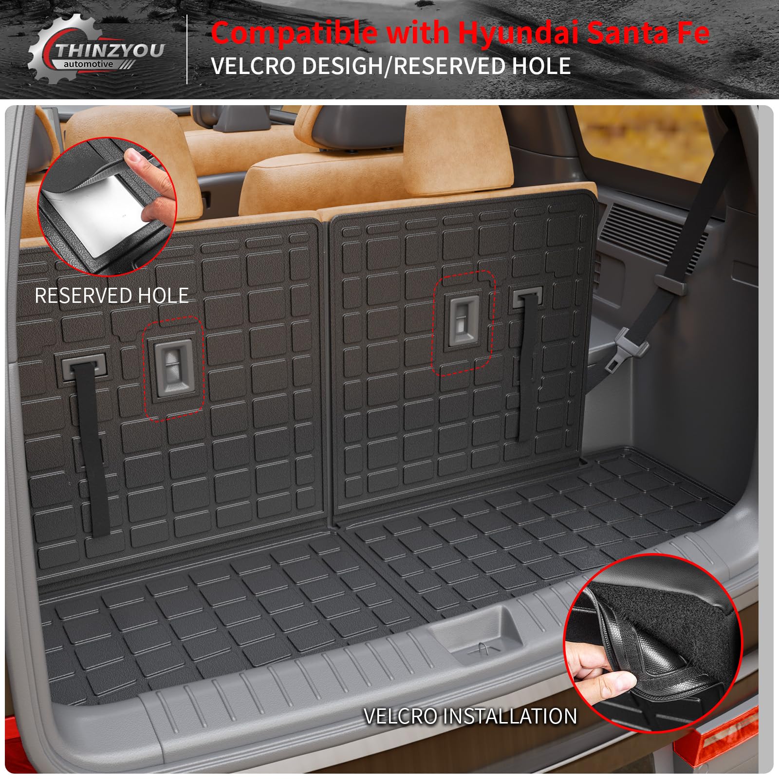Thinzyou backrest mat with velcro attachment for easy install