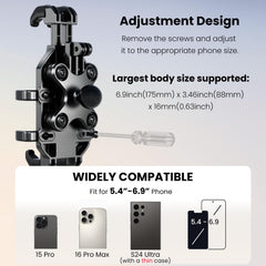 Thlevel 720-degree grip adjustment enabling precise vertical or horizontal angles.
