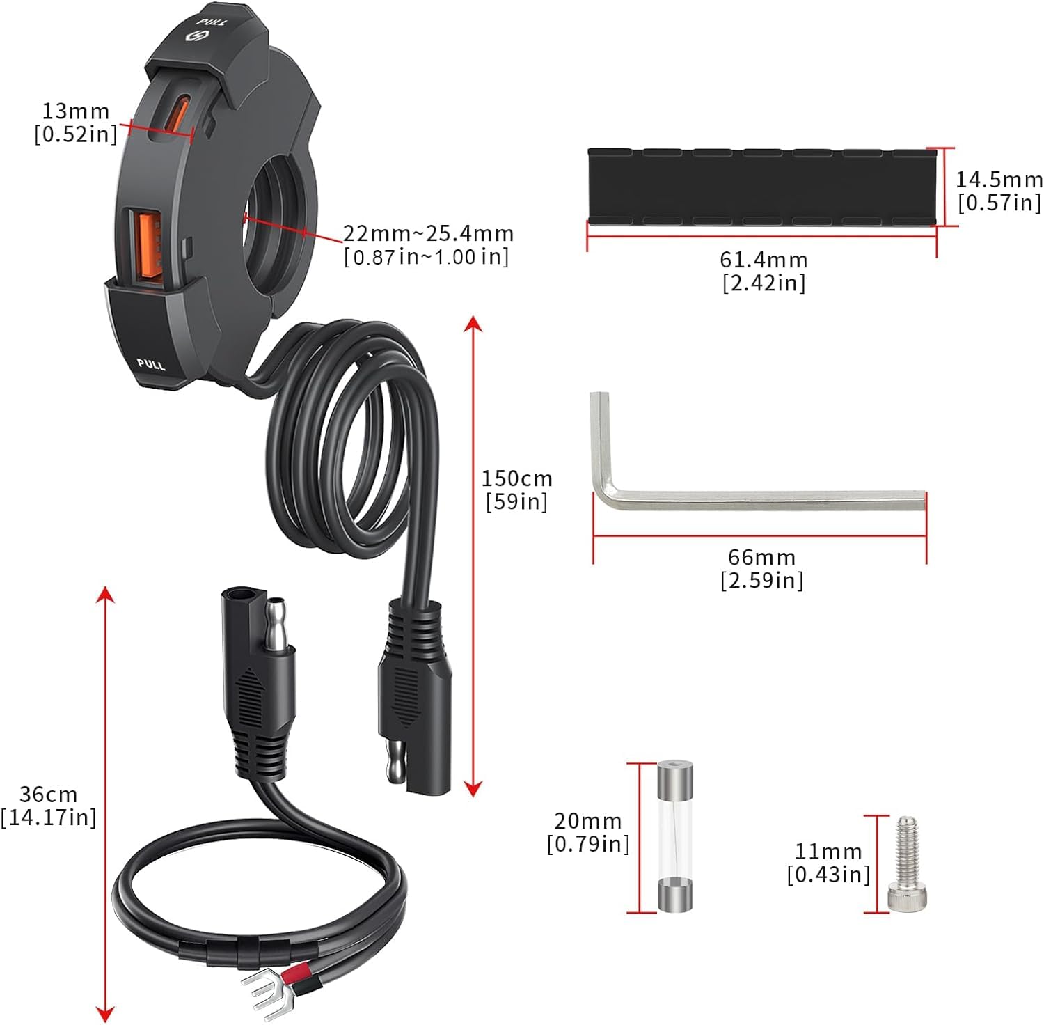 Thlevel easy installation with SAE ring harness for quick setup on bikes