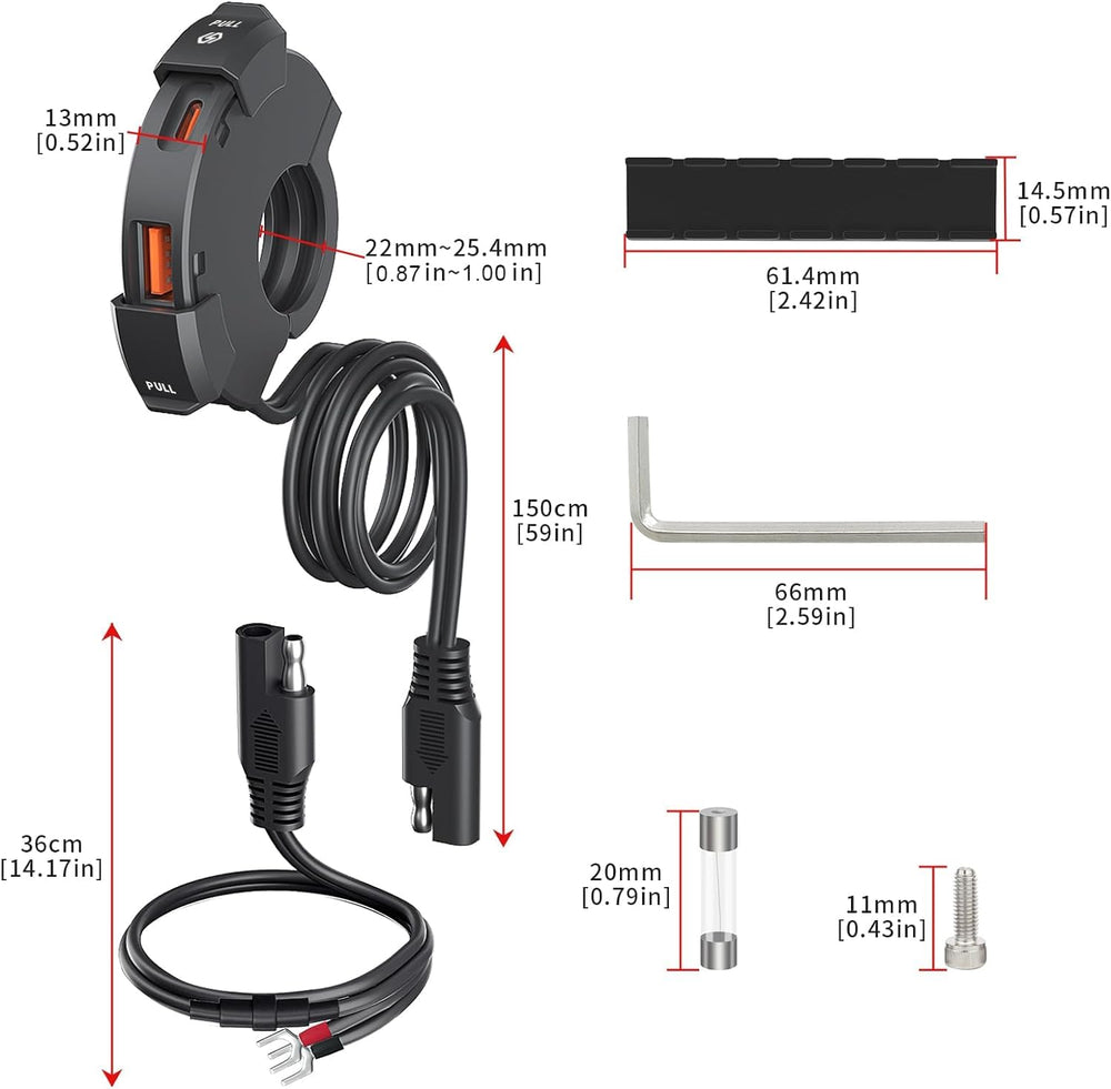 Thlevel easy installation with SAE ring harness for quick setup on bikes