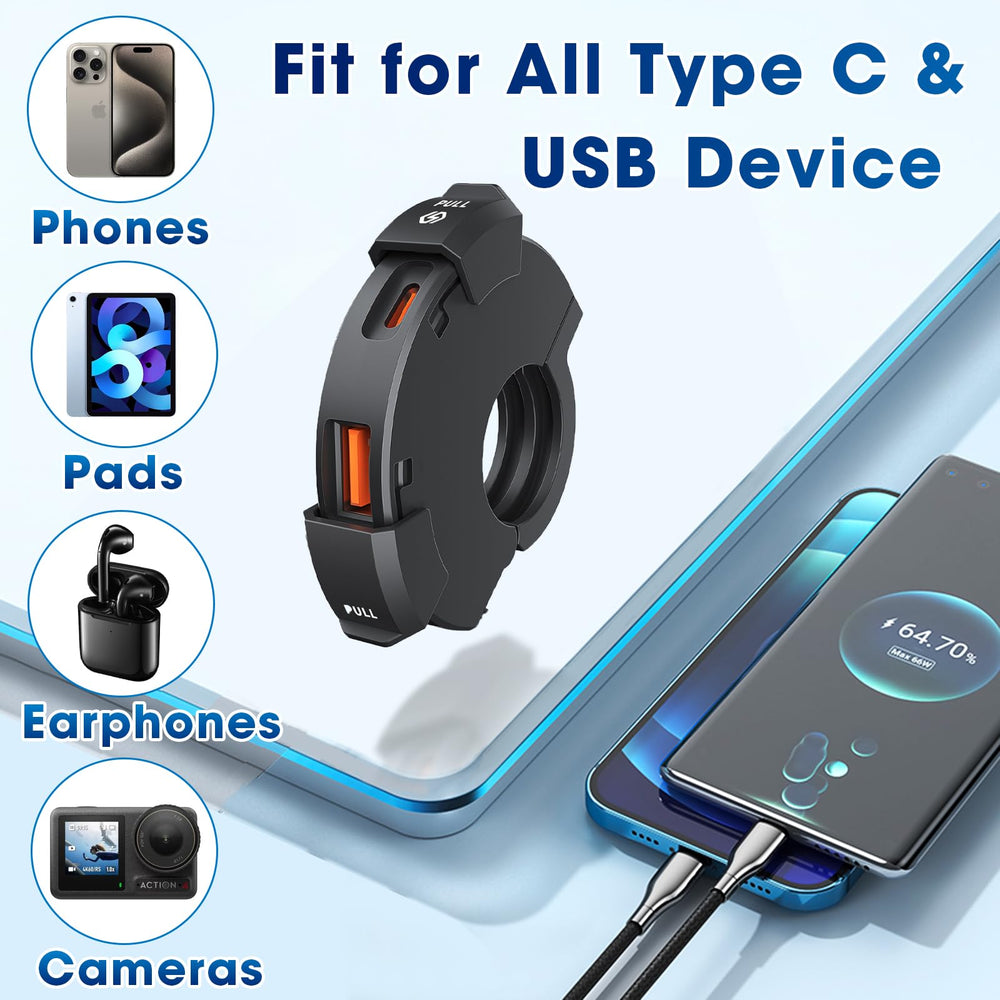 Thlevel IP65 waterproof protection shields the charger in rain and spray