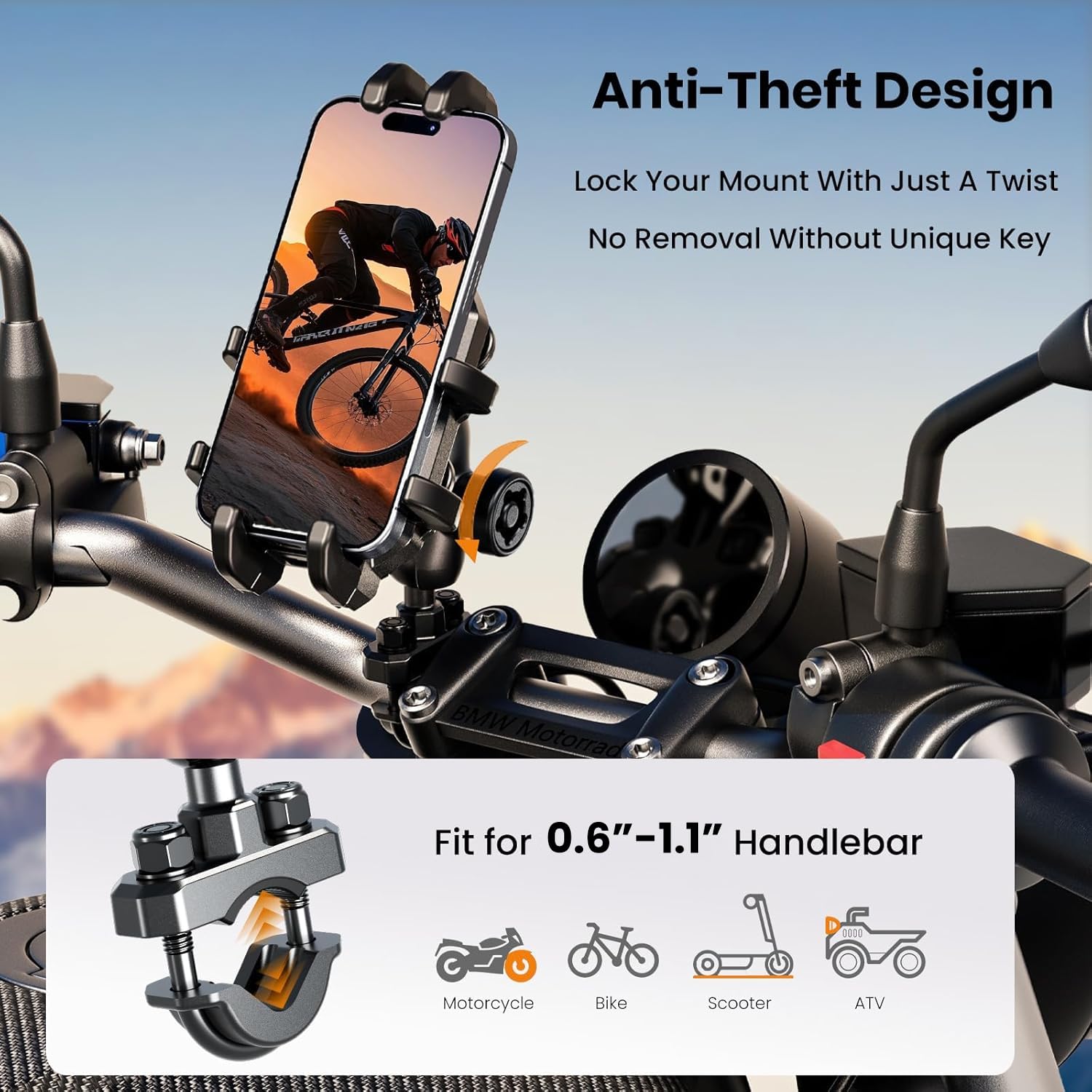 Thlevel vibration dampening system reducing ride shake for steadier viewing.