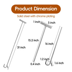 THMMN chrome-plated solid steel construction for durability and rust resistance.