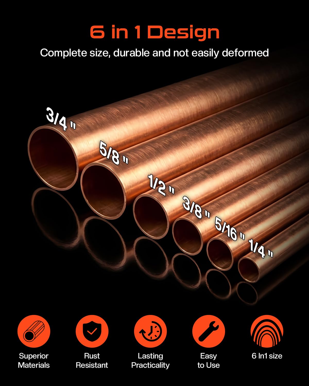 THOBEYA copper tube bender spring closeup highlighting durable high-carbon construction