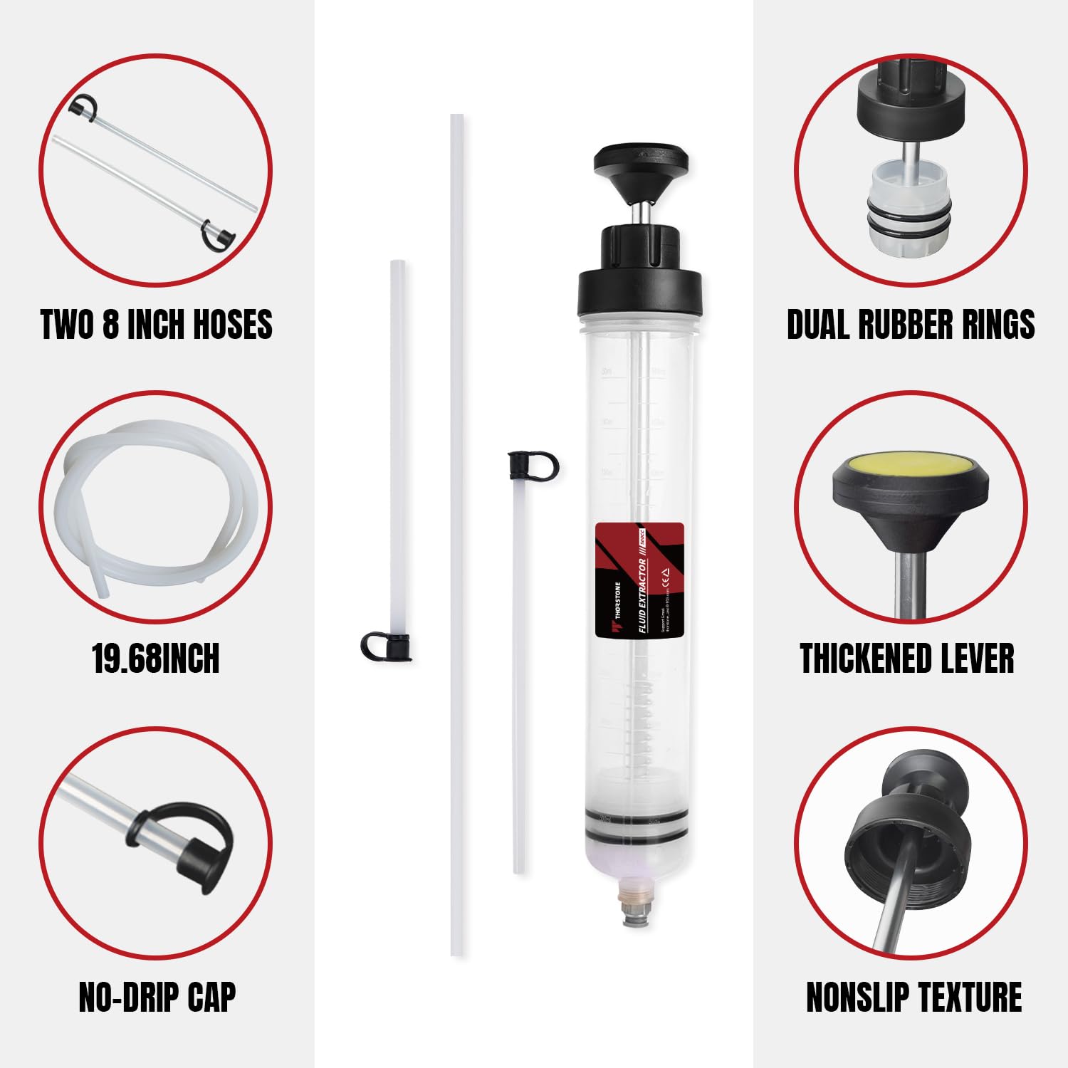 Thorstone locking-button seal minimizes leaks during transfers.