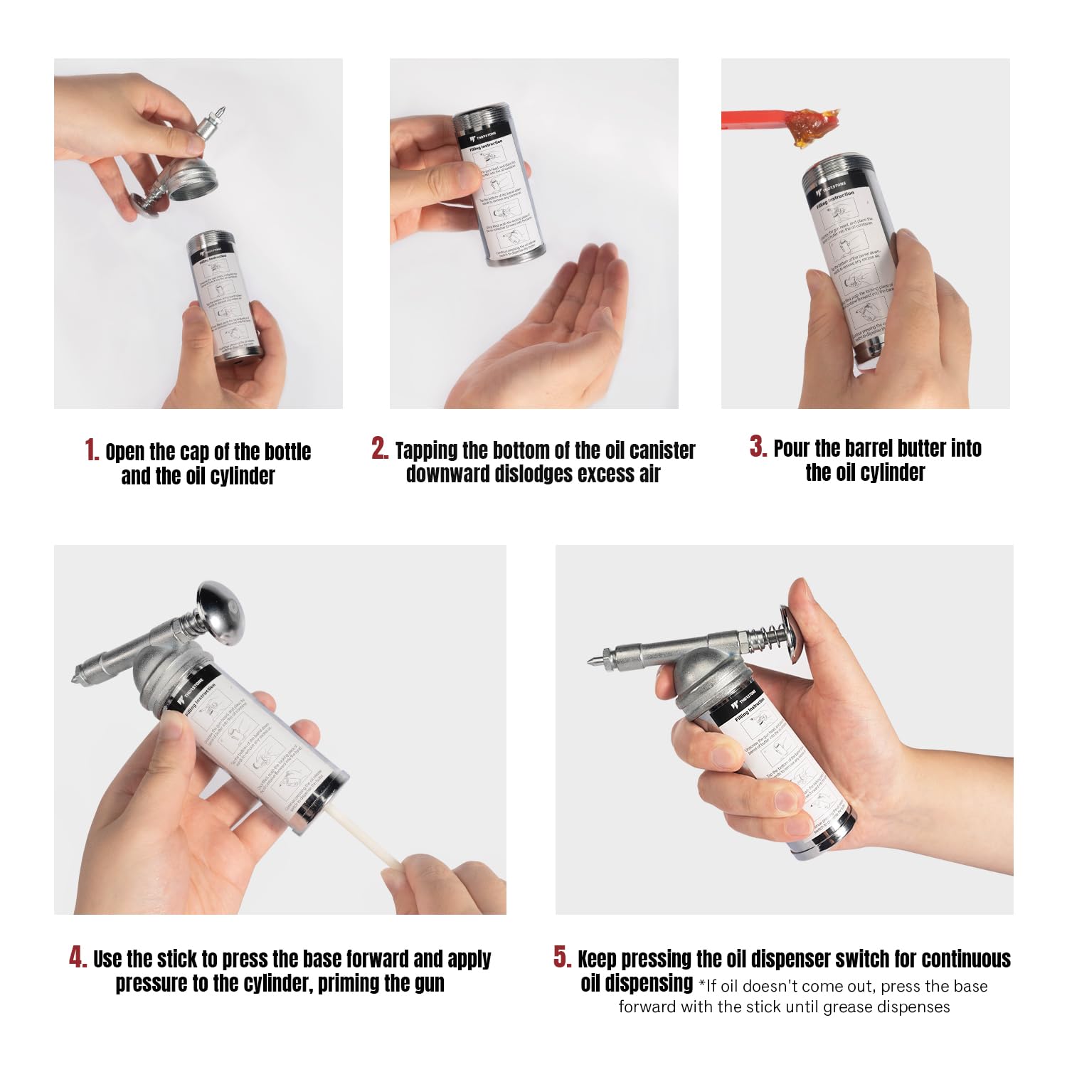 Thorstone grease gun rated for up to 3000 PSI for efficient lubrication tasks.