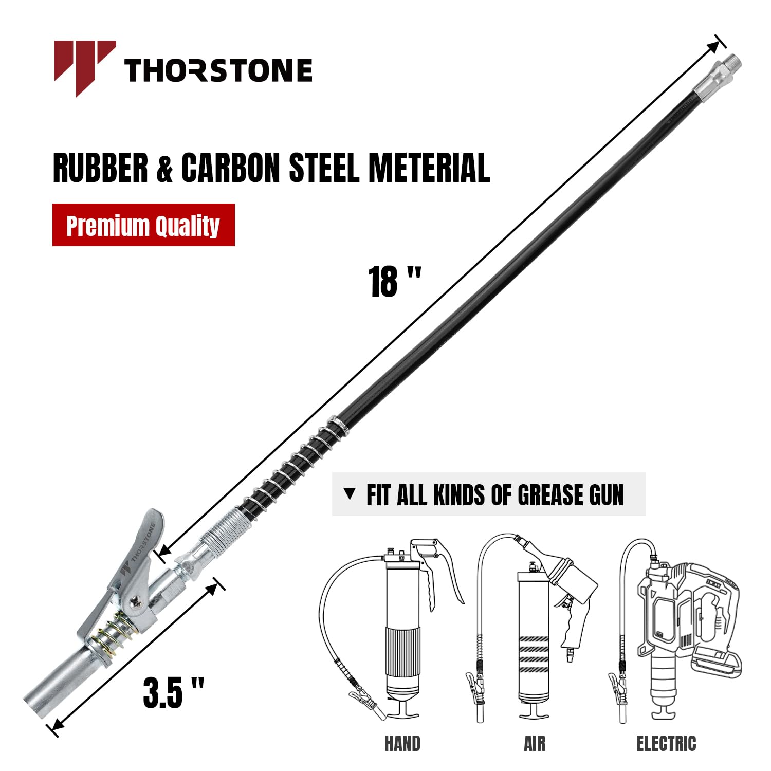 Thorstone zerk attachment ensures secure connection to zerk fittings