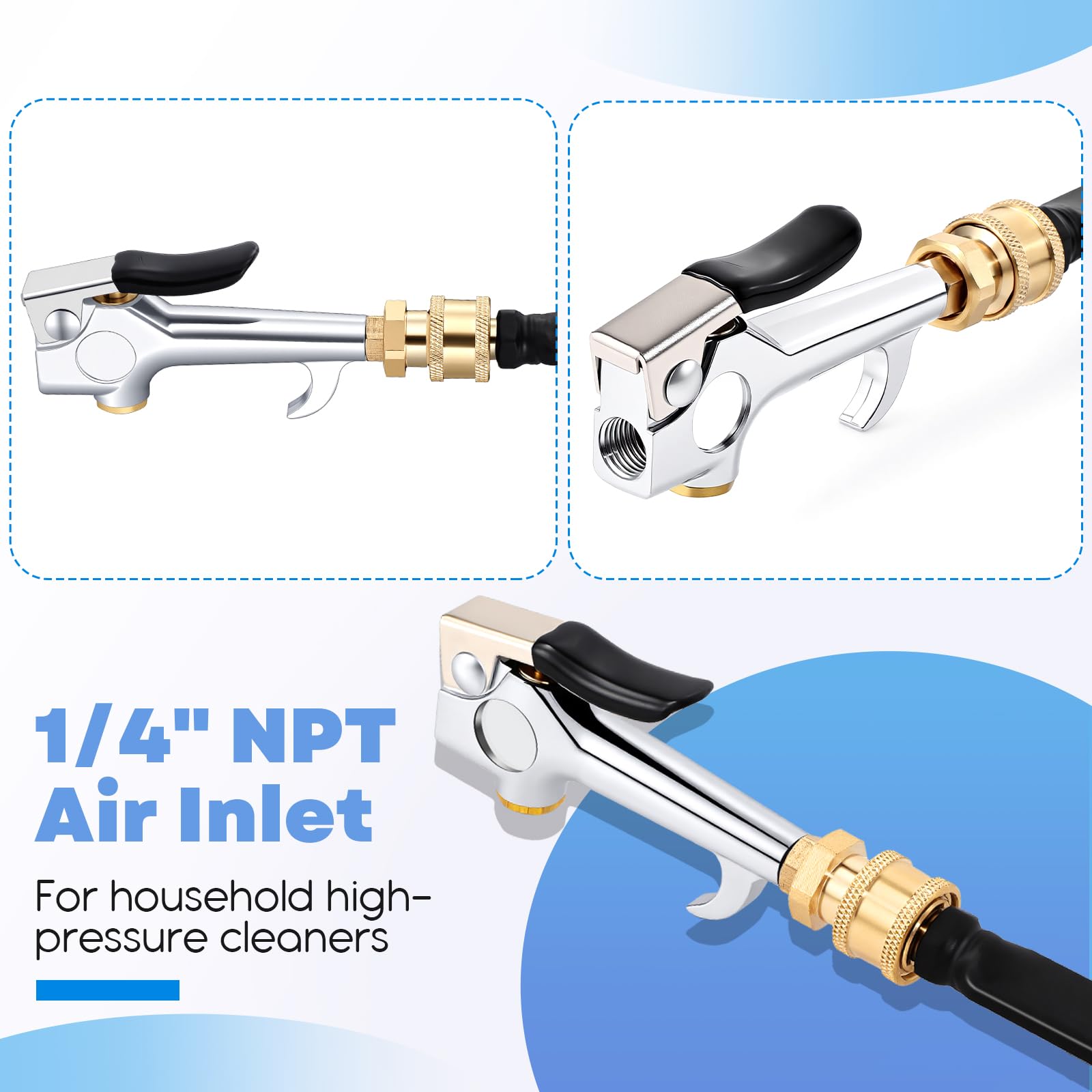 Threlaco 1/4in NPT inlet with detachable interface for versatile washer connections.