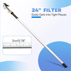 Slim Threlaco wand reaches tight spaces around water tanks and chassis