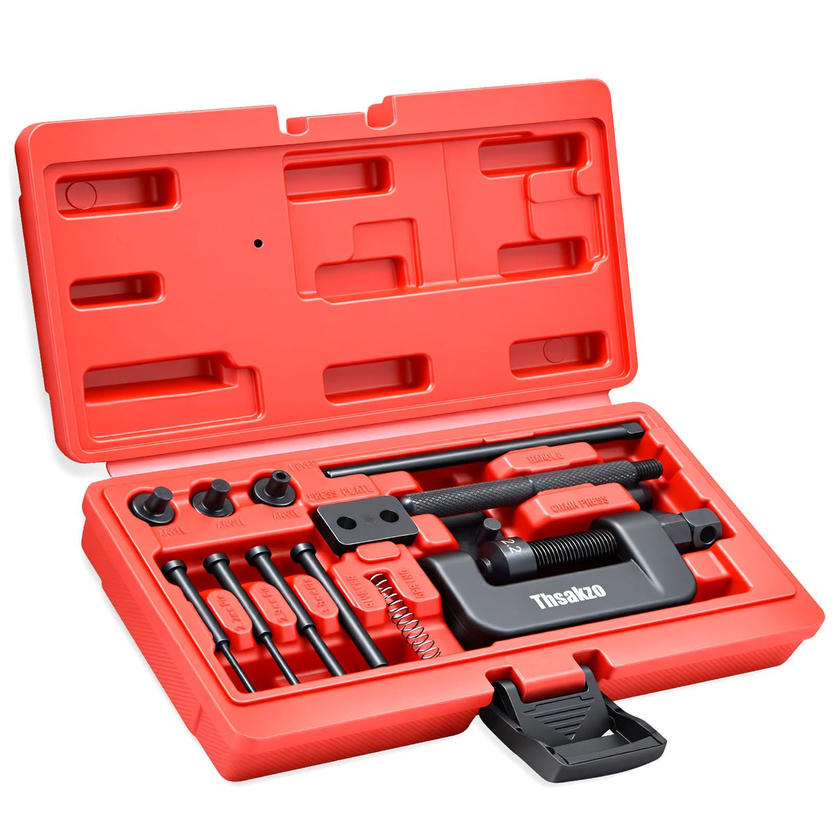 Thsakzo 15-piece chain-breaker kit case keeps tools organized for quick roadside fixes.