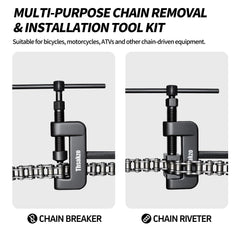 Thsakzo press plates ensure secure riveting and accurate chain alignment.
