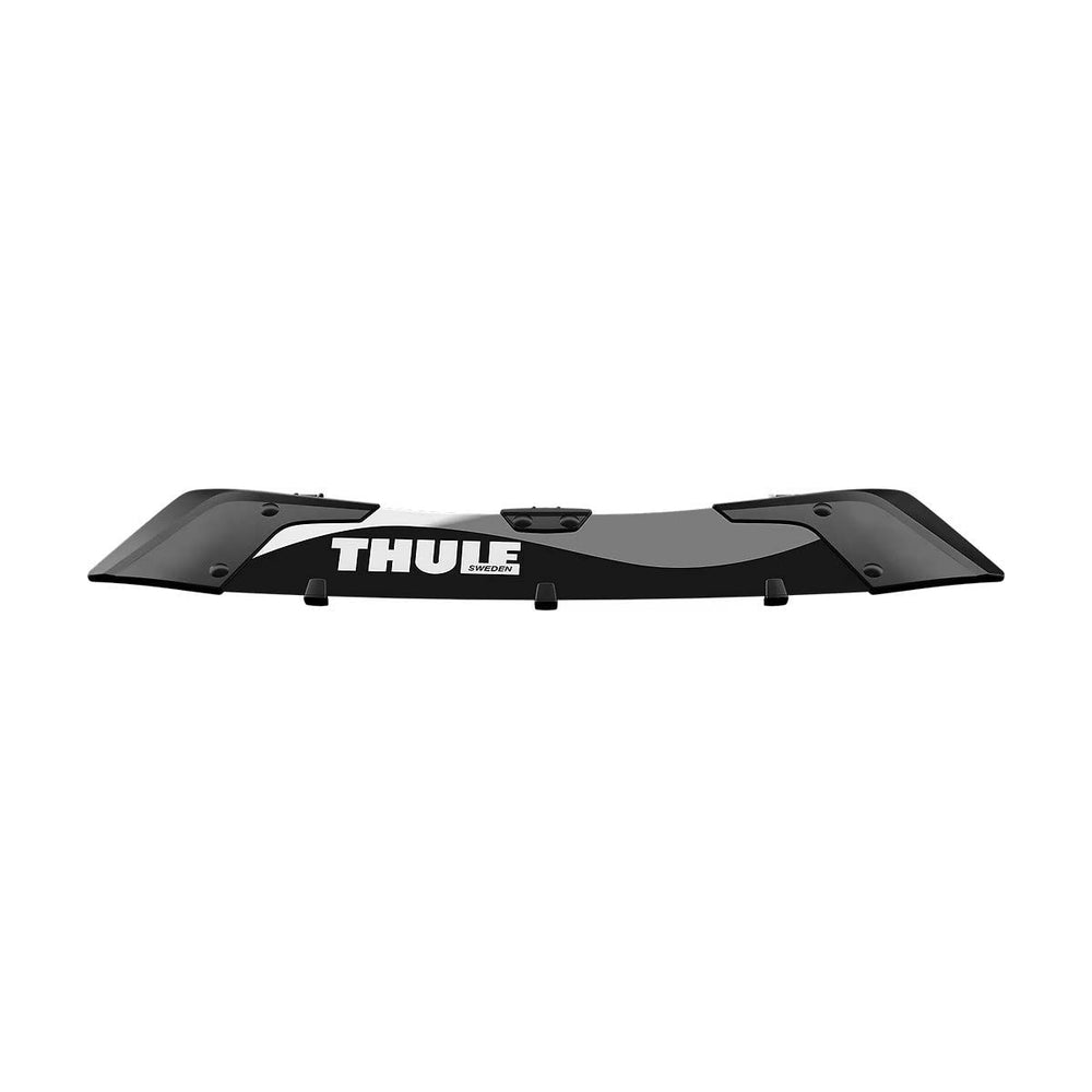 Thule AirScreen XT on WingBar Evo side view improves aerodynamics.