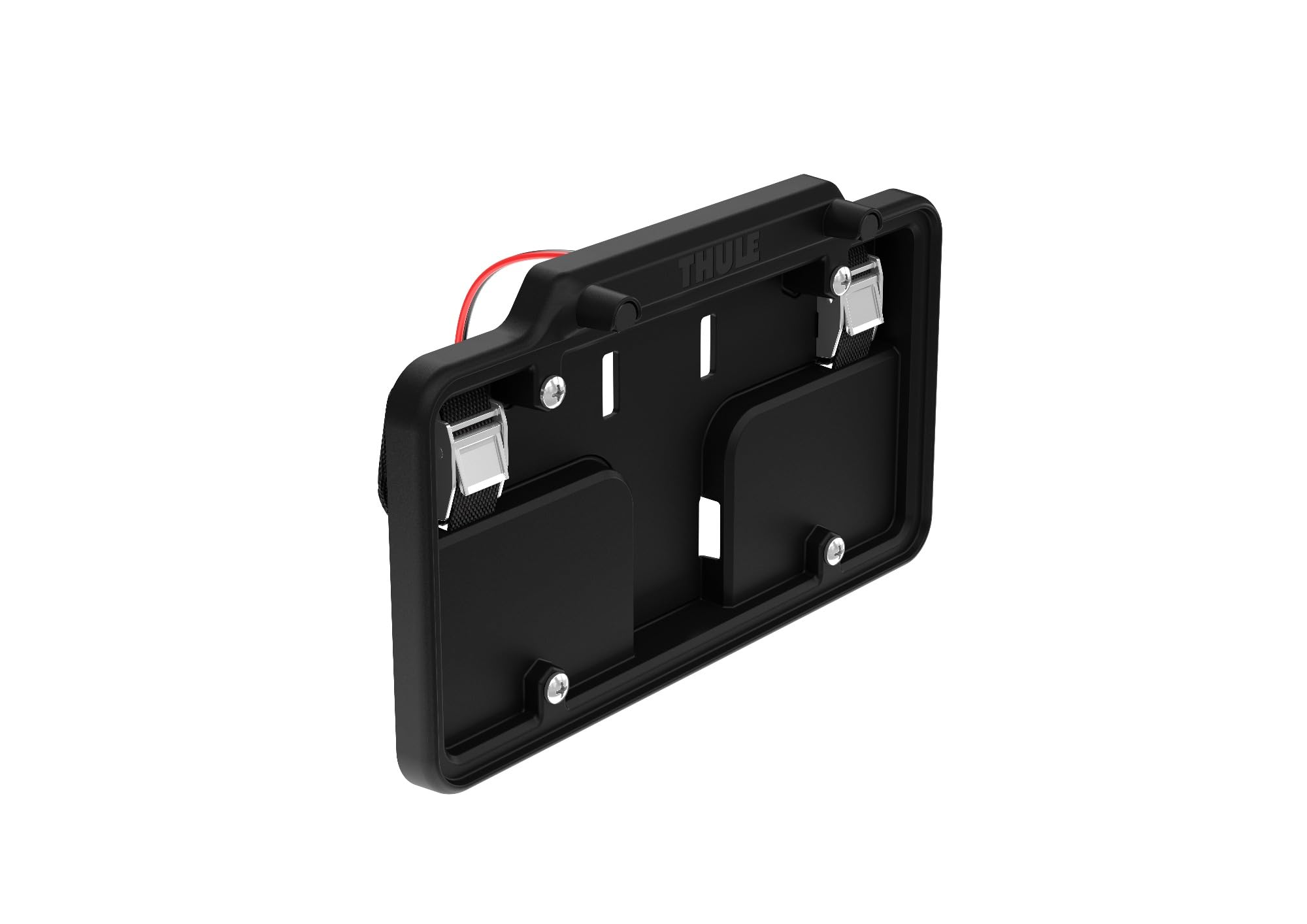 Thule license plate holder in black with unobstructed visibility