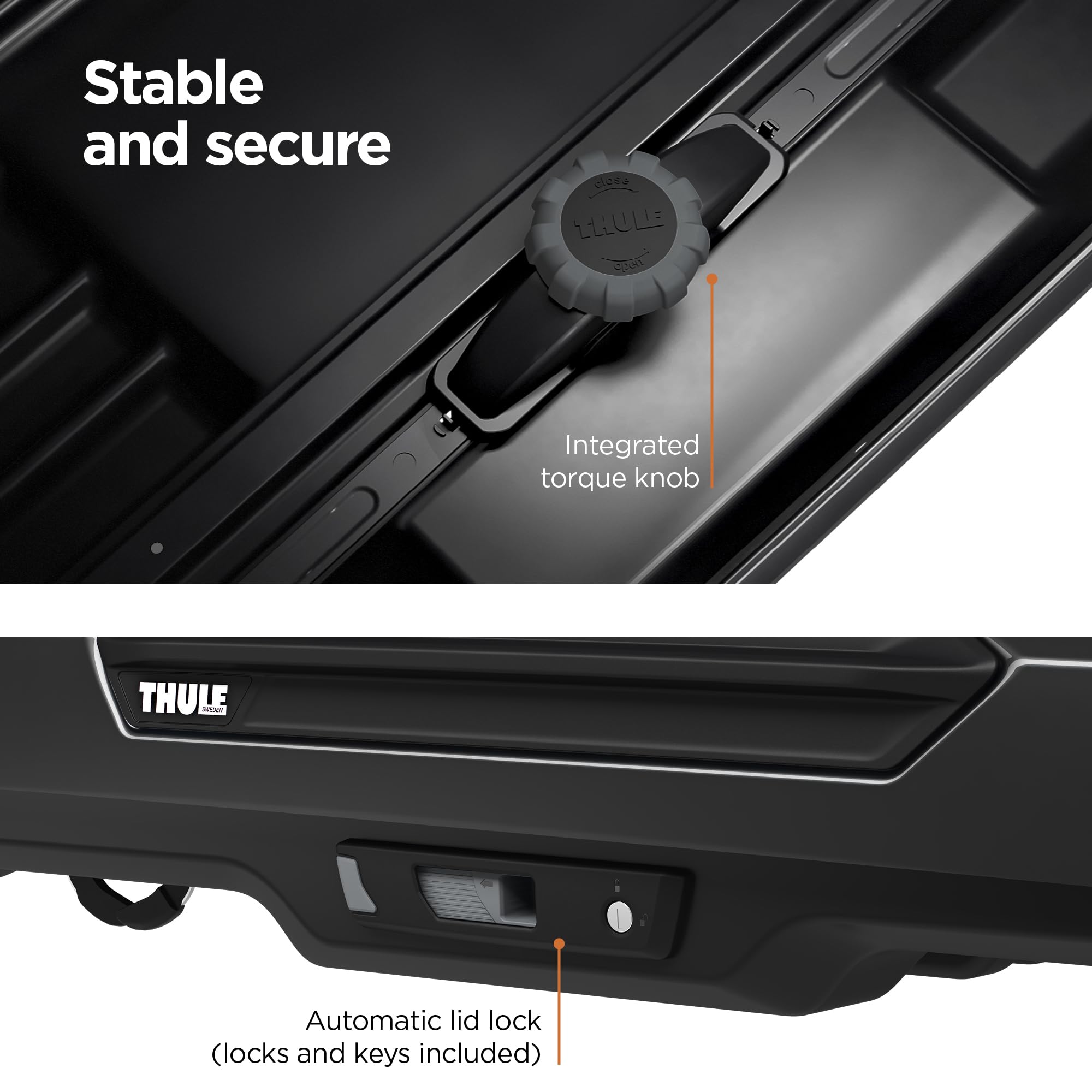 Thule Motion 3 XXL PowerClick mounting system with torque indicator.