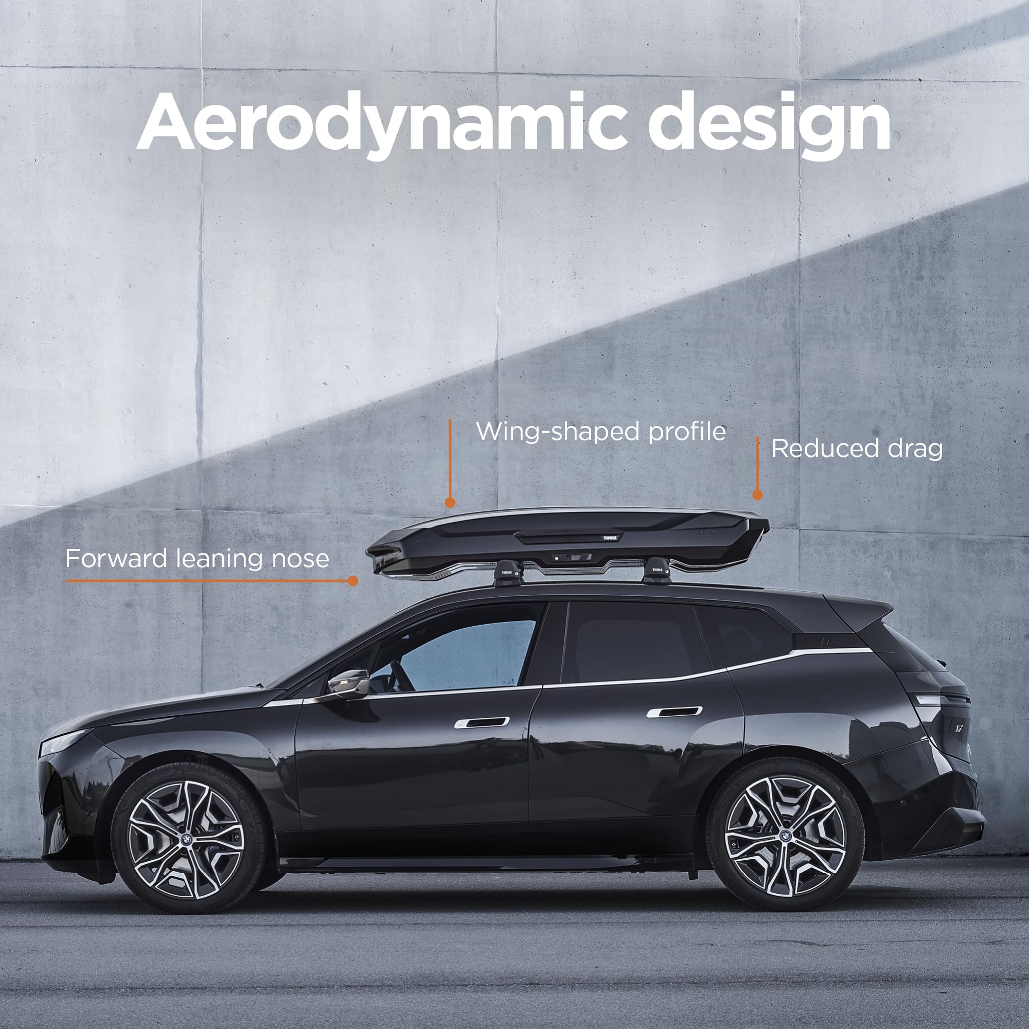 Thule Motion 3 XXL wing-shaped profile highlighting aerodynamic efficiency.
