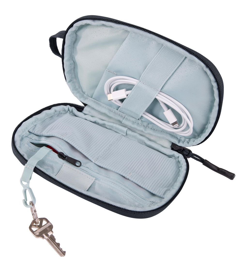 Thule Subterra PowerShuttle Small in airline seat pocket for easy access