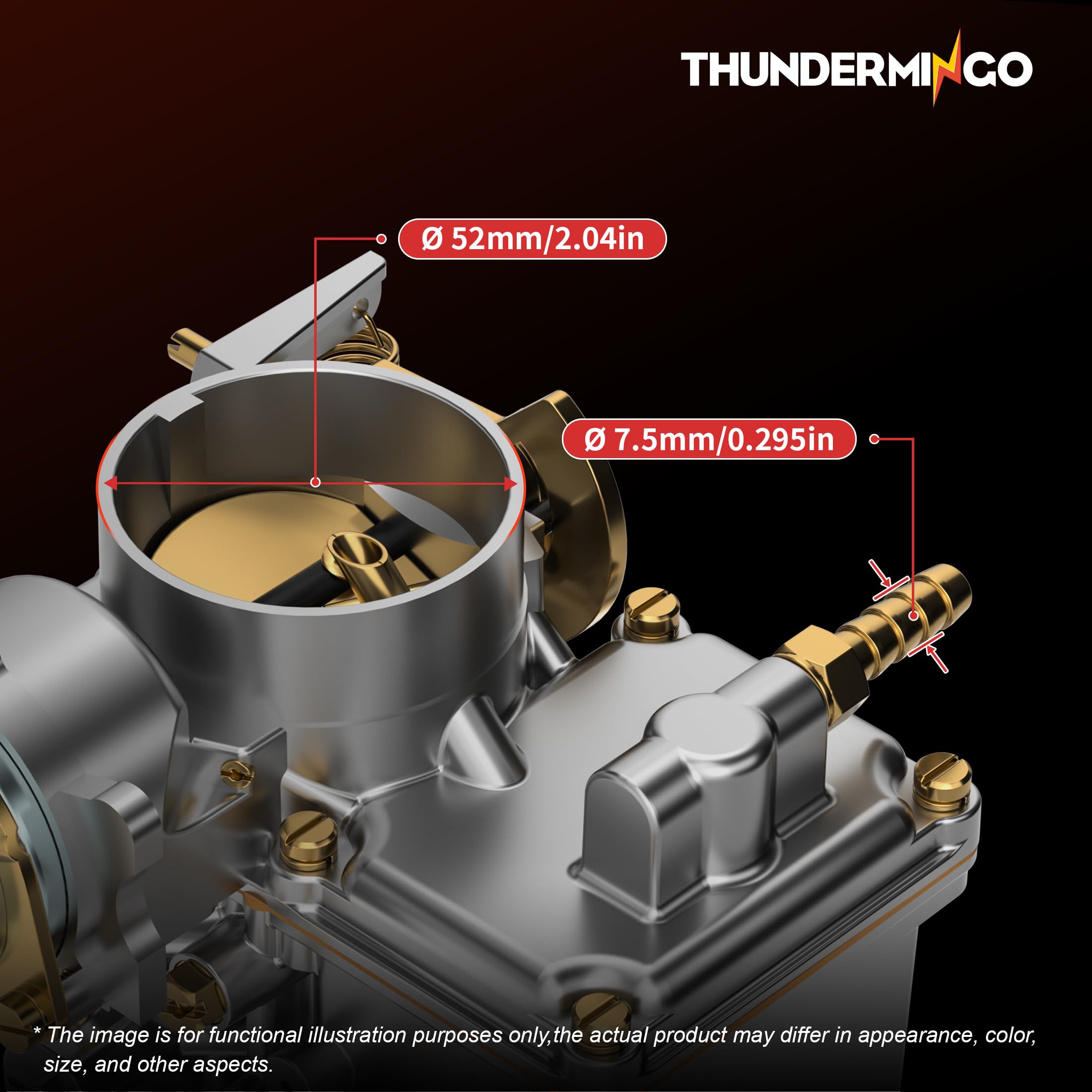THUNDERMINGO air-filter-mount 47mm inner diameter ensures precise fit.