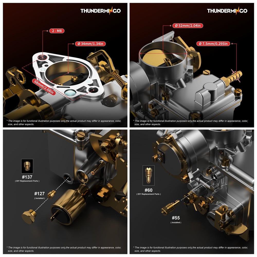 THUNDERMINGO 34 Pict-3 carburetor bolt holes 68mm spacing for mounting