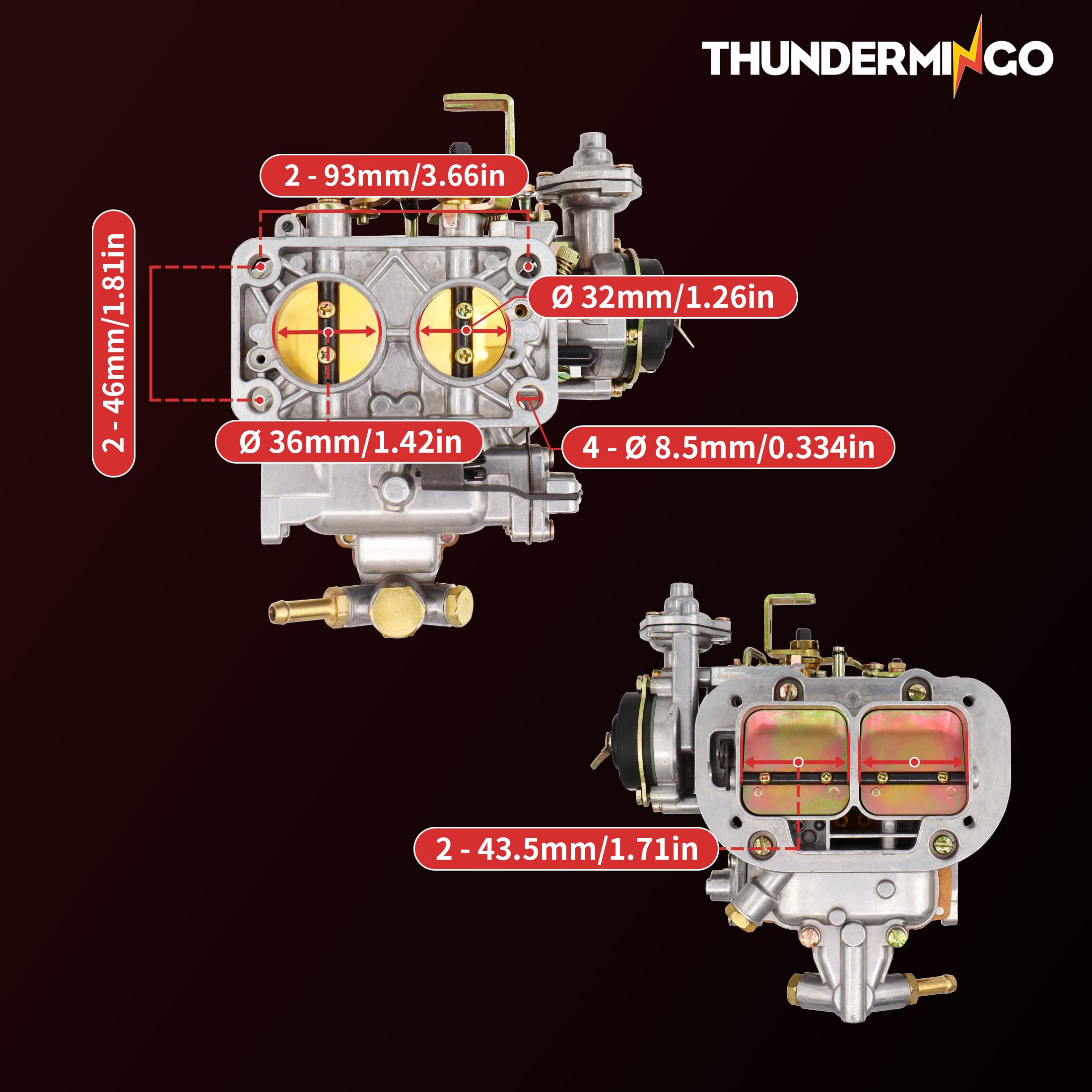 THUNDERMINGO Mazda B2000/B2200 fitment for 2.0–2.2L engines.