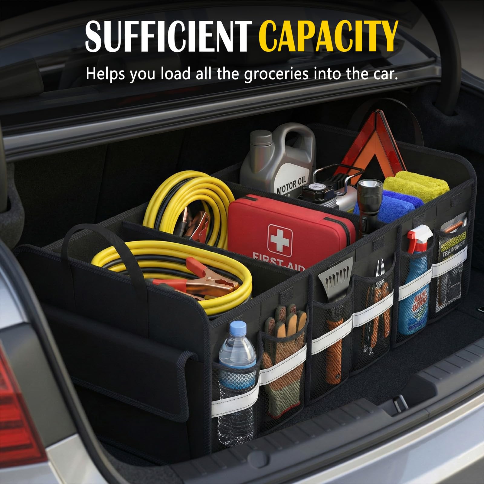THXEVER trunk organizer collapsible design saves trunk space when not in use