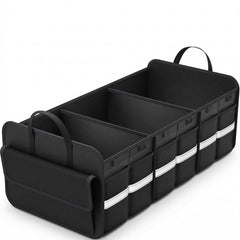 THXEVER trunk organizer with large compartments keeps SUV cargo neatly organized