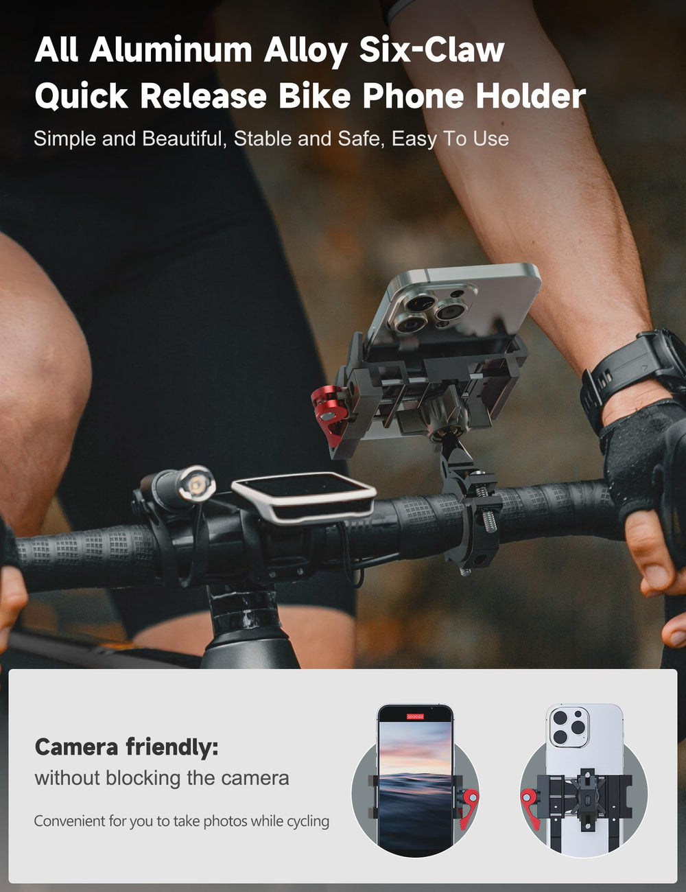Tiakia six-claw bracket design for secure phone holding