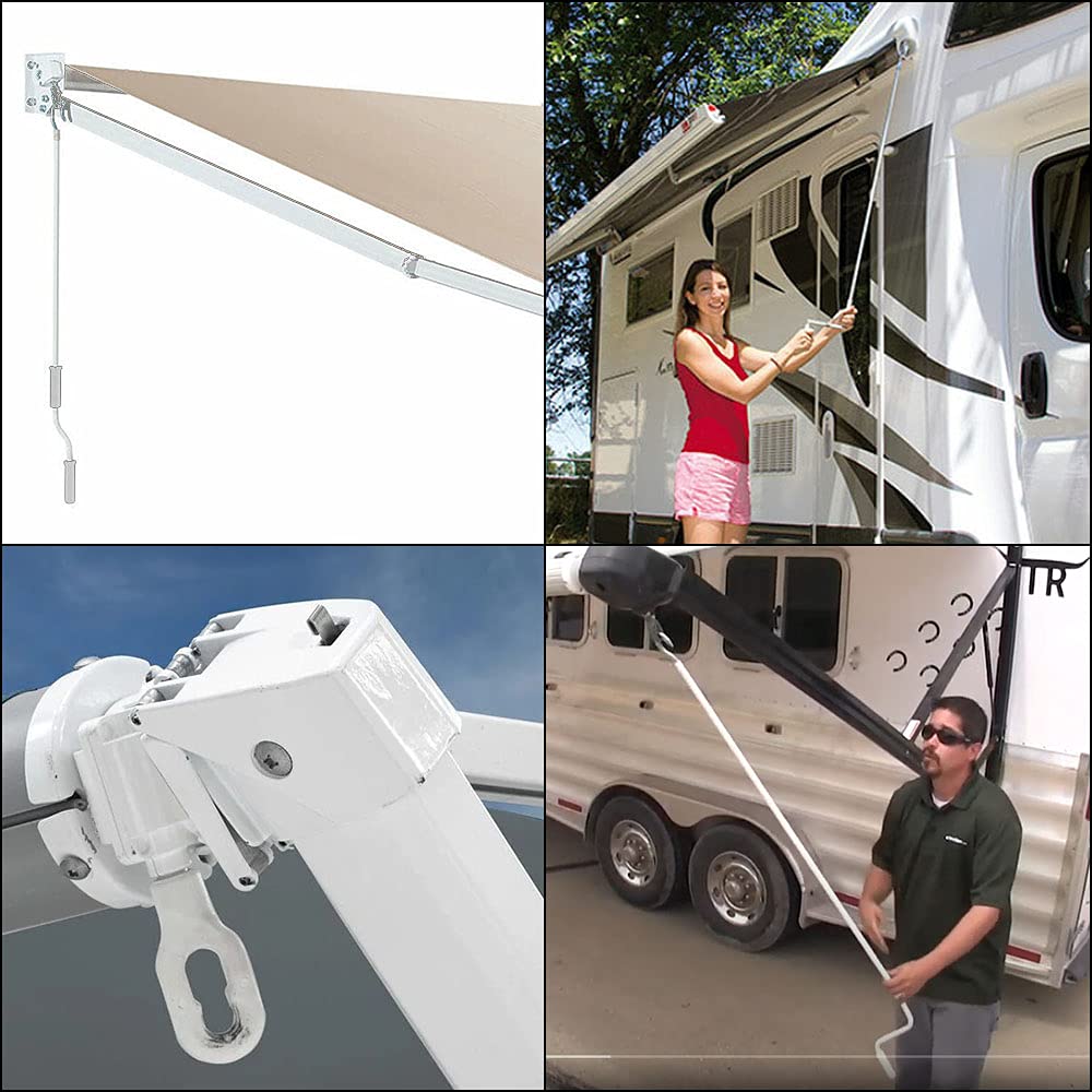TIANMEIYI rv awning crank handle 56-inch length offers reach and steady control