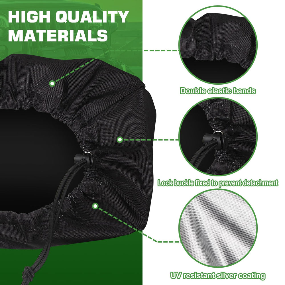 Tiannor winch cover on Jeep demonstrates quick-fit installation for vehicles.