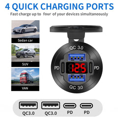 TIANWIDJEW 78W quad-port fast charging capabilities for PD and QC devices.