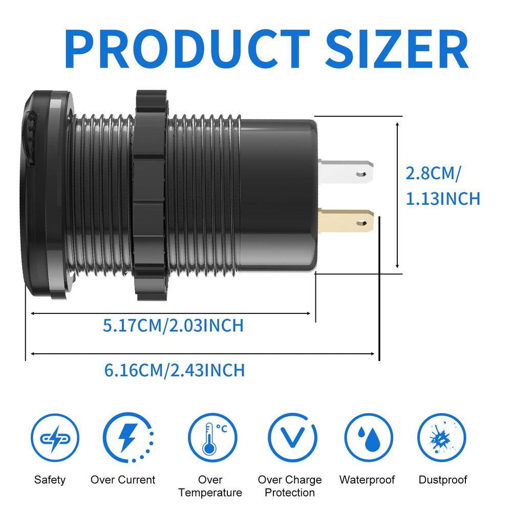 TIANWIDJEW dustproof cap protects ports during wet conditions.