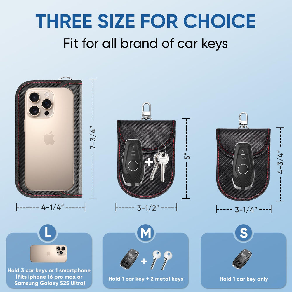 TICONN Faraday bag back pocket with signal-blocking for keys