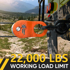 TICONN winch pulley assembly ready for dual-angle pulls in tough terrain.