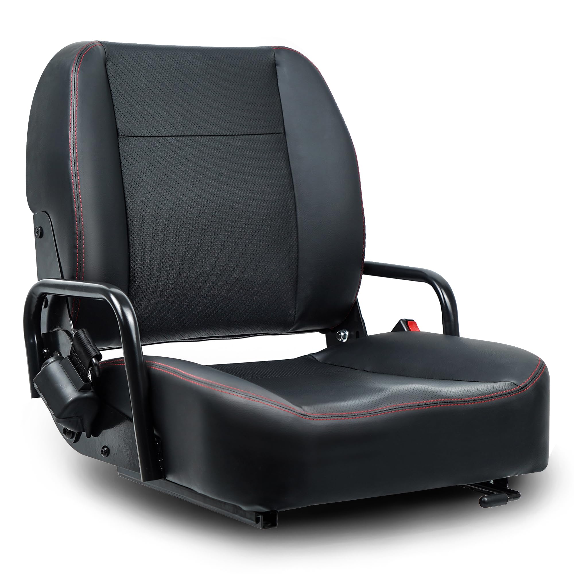 TICSEA universal forklift seat front view shows ergonomic fit for all-day comfort.