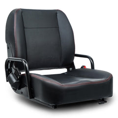 TICSEA universal forklift seat front view shows ergonomic fit for all-day comfort.