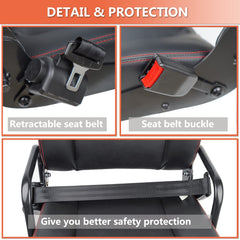 TICSEA universal forklift seat safety belt demonstrates secure restraint during operation.