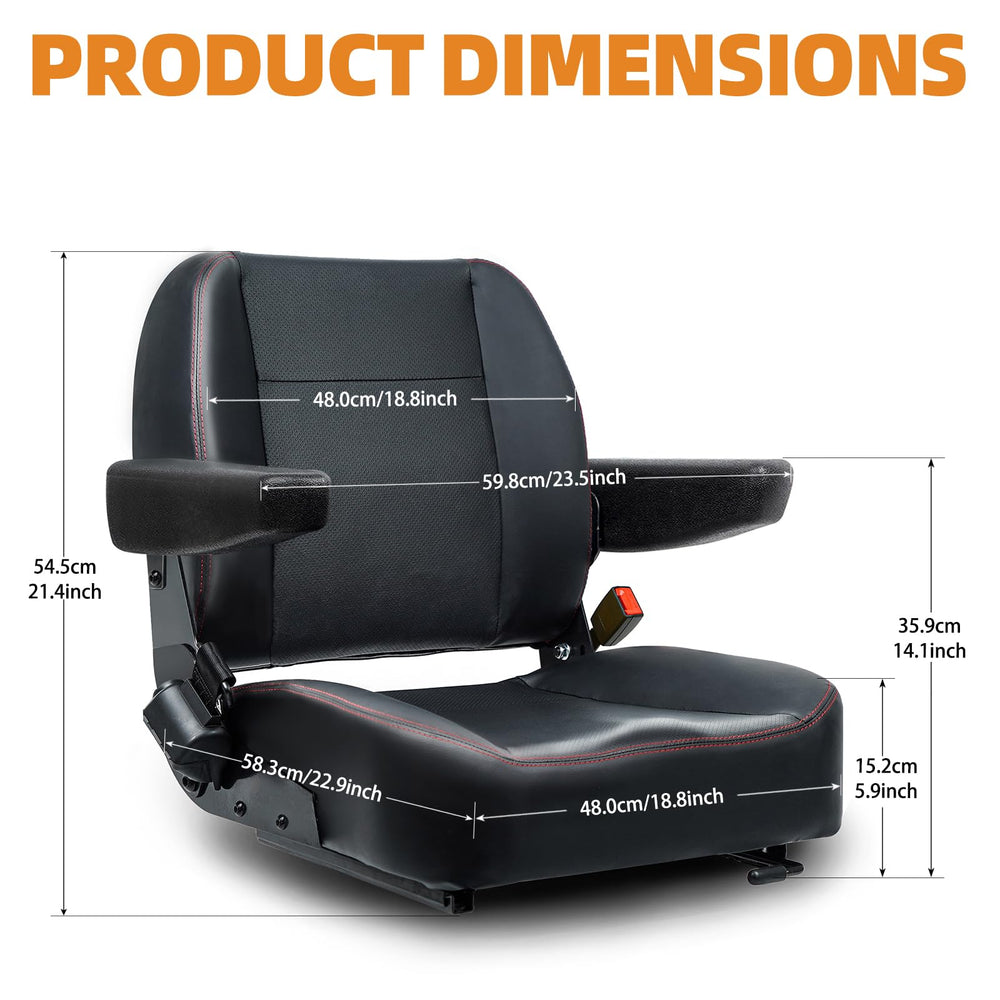 TICSEA seat with retractable belt and emergency lock improves safety during operation.