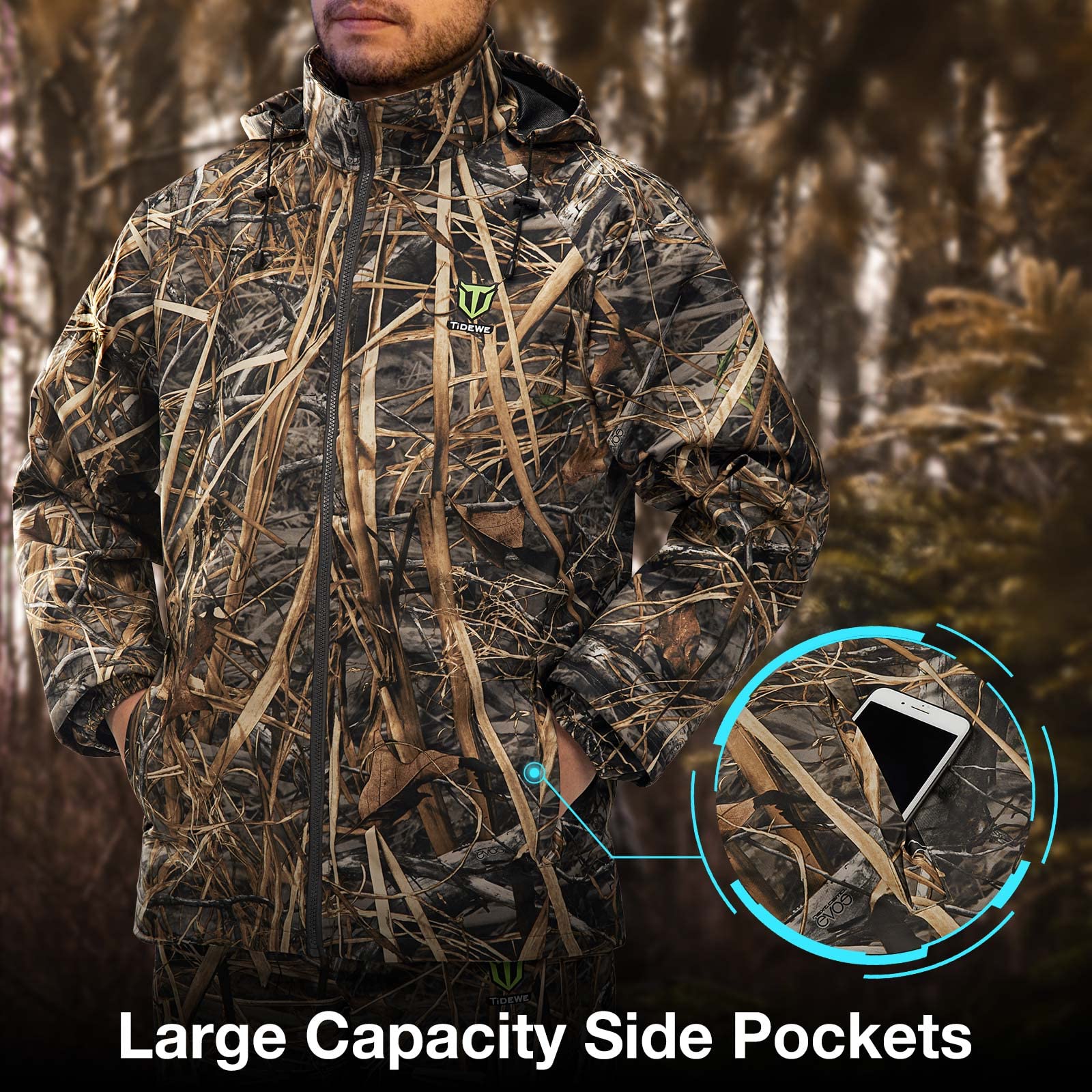 TIDEWE Rain Suit is lightweight and packable for easy storage.