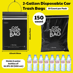 Tidyphil 2-gallon car trash bags with a compact profile save interior space.