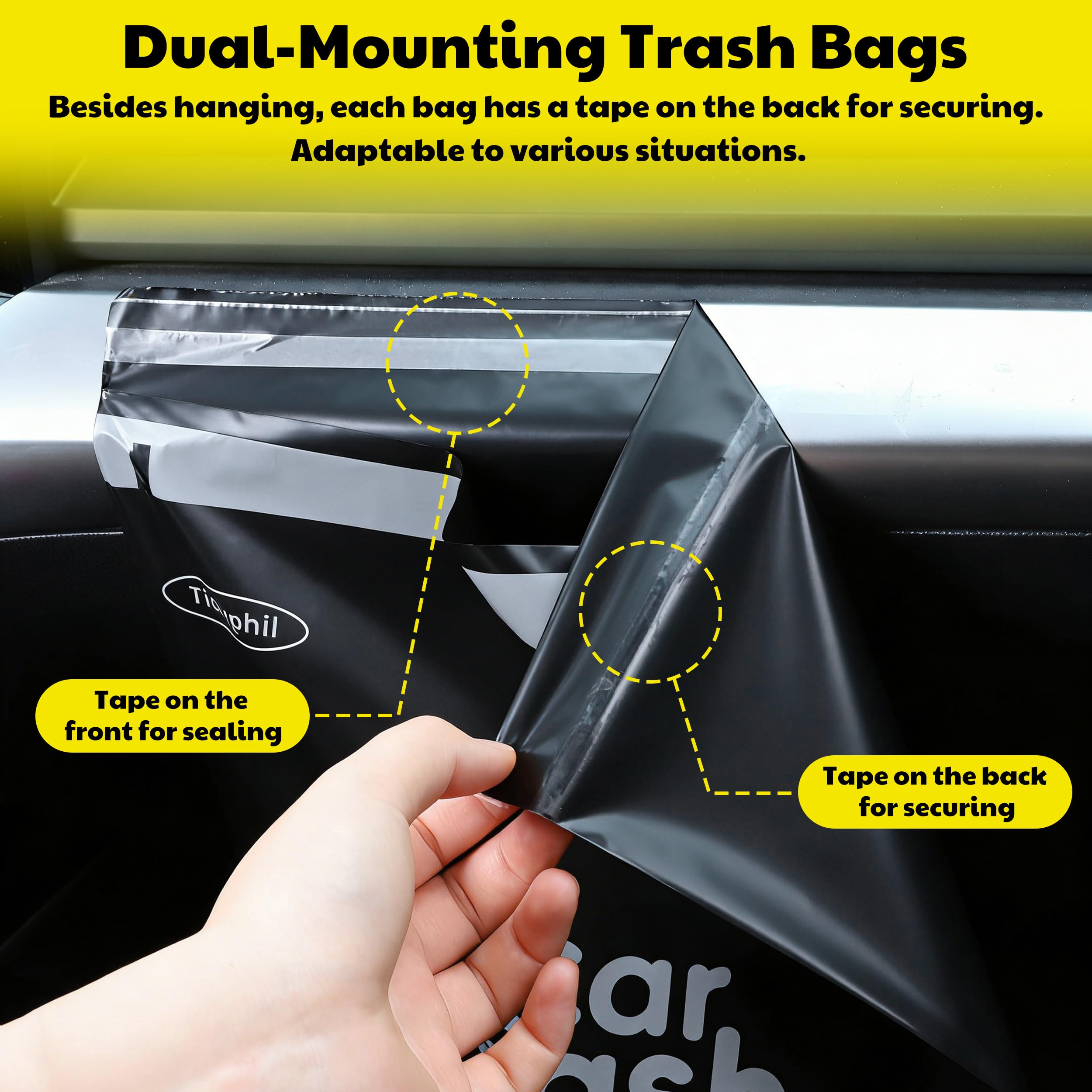 Tidyphil perforated tear with back adhesive allows easy mounting anywhere.