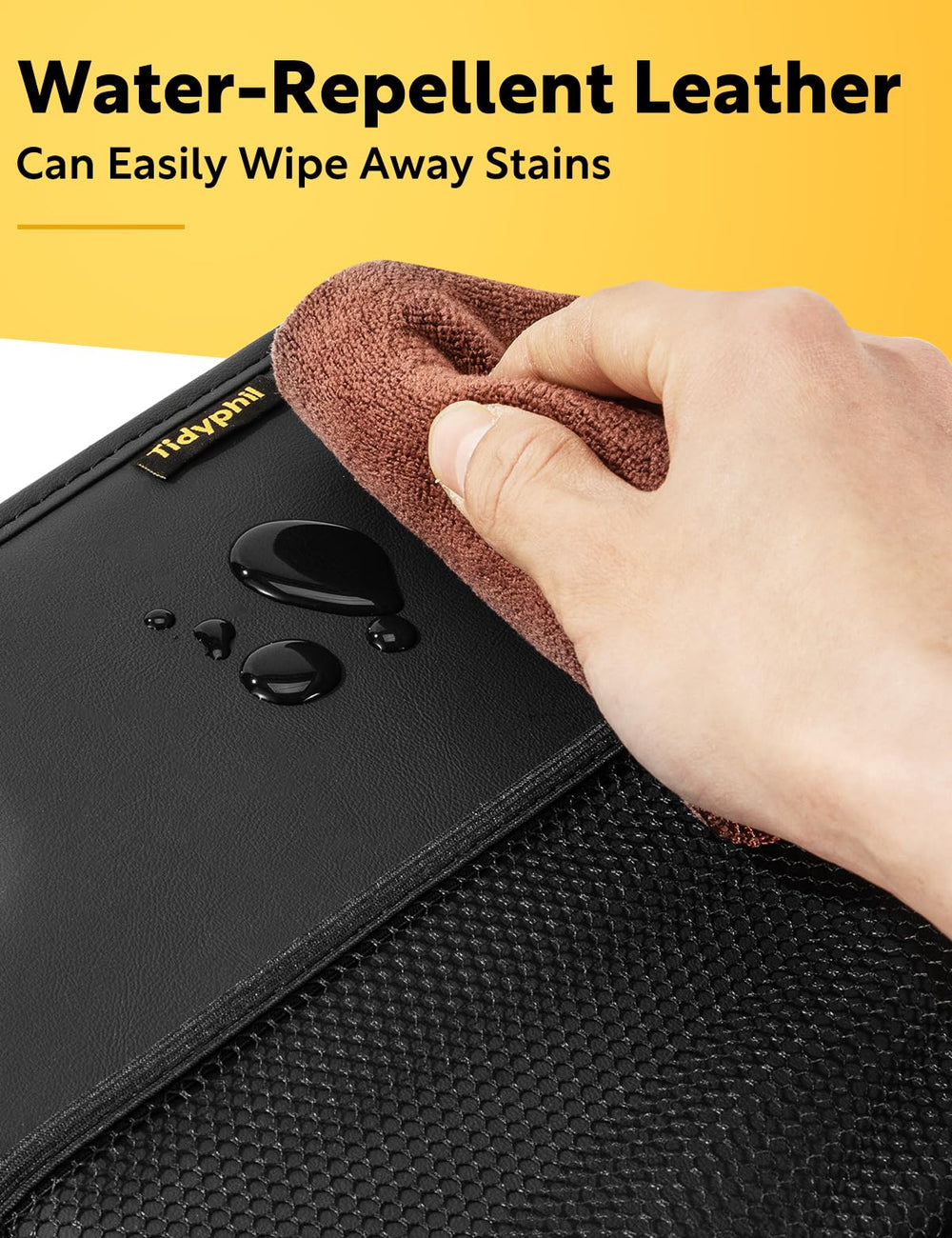 Tidyphil car seat organizer detachable separator adapts to item sizes.