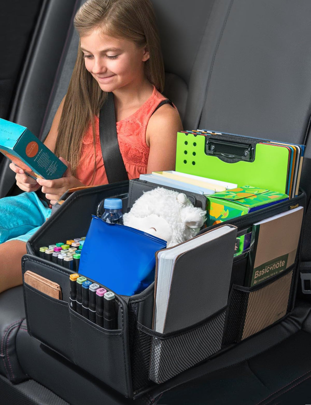 Tidyphil car seat organizer dimensions fit most seats for versatile storage.